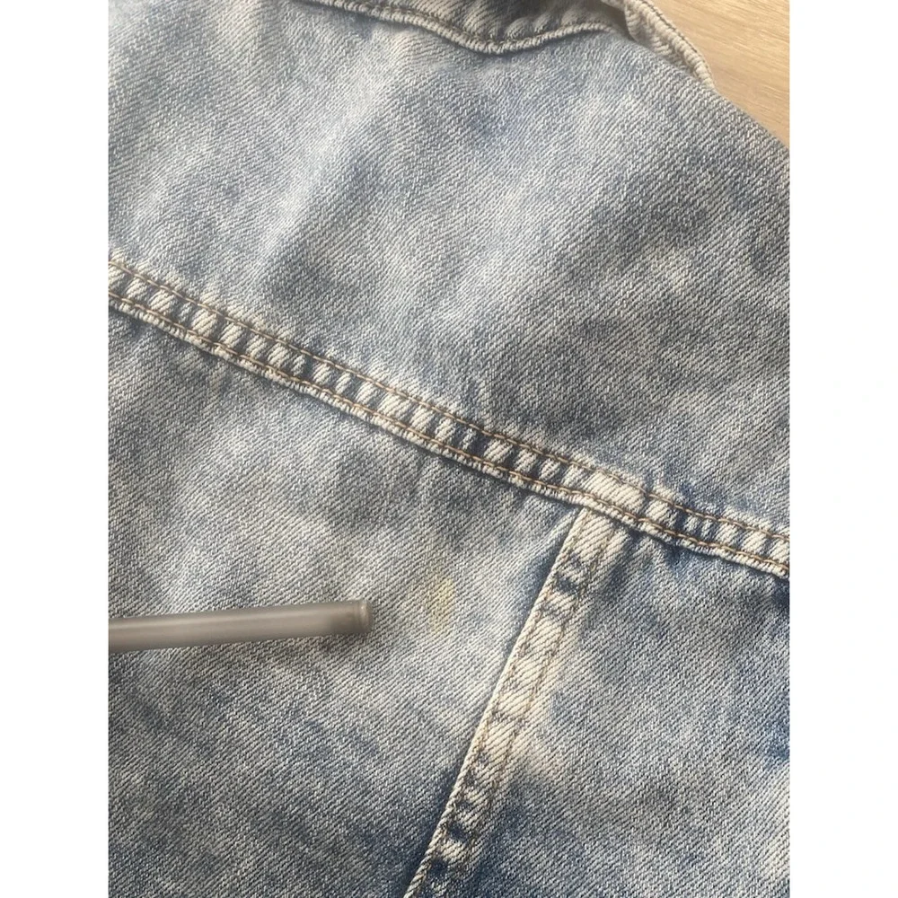 Free People Rumors Denim‎ Jacket Womens XS Light Indigo Boho Preppy Streetwear